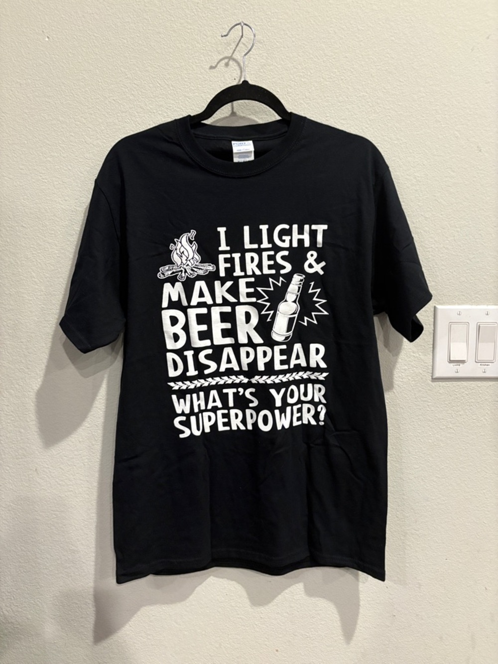 Port and Company Black Graphic Tee - White Print